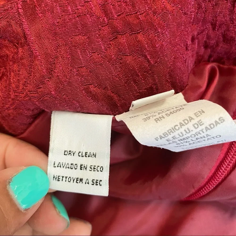 Christian Dior Wool Blend Red Jacket Skirt set 8P